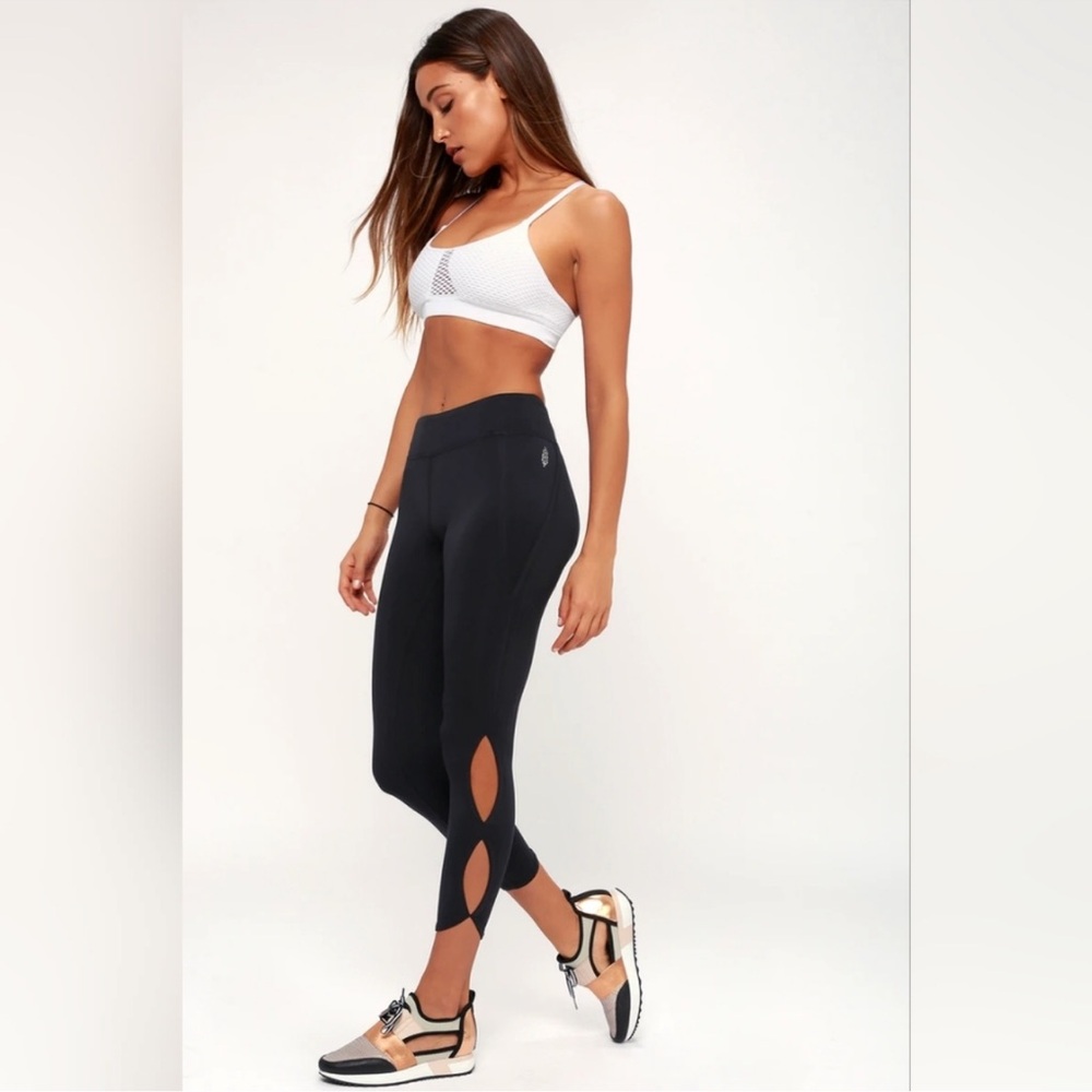 Free People Black Cutout Cropped Legging